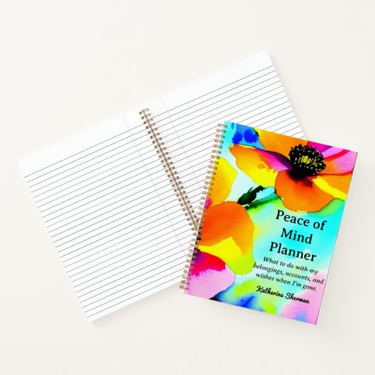 Anwesen-Planung für das Ende des Lebens - Frieden  Notizblock (Innenseite)