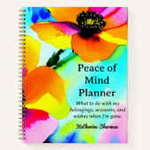 Anwesen-Planung für das Ende des Lebens - Frieden Notizblock (Vorderseite)