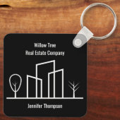 Anwesen-Unternehmen kundenspezifisches Schwarz-wei Schlüsselanhänger (Rückseite)