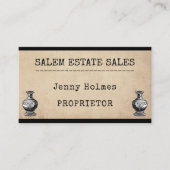 Anwesen Verkauf Business Antiquitäten Vase Visitenkarte (Vorderseite)