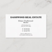 Anwesen Visitenkarte (Rückseite)