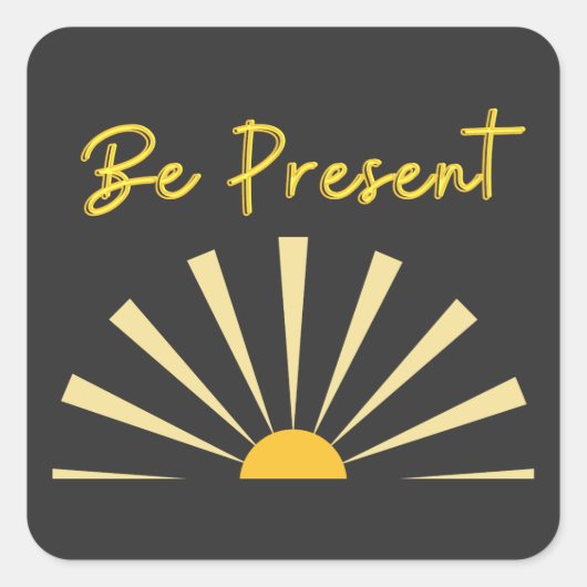 anwesend sein quadratischer aufkleber (Vorderseite)