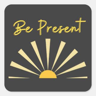 anwesend sein quadratischer aufkleber