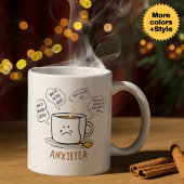 ANXIETEA Tasse - 15 Oz Funny Cartoon Design