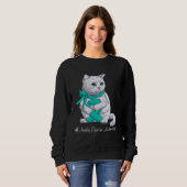 Anxiety Disorder Awareness Month Teal Ribbon Cat Sweatshirt (Vorne ganz)