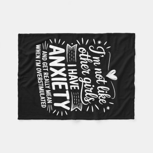 Anxiety Humor For Women With Overstimulation Fleecedecke (Vorderseite (Horizontal))