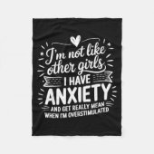Anxiety Humor For Women With Overstimulation Fleecedecke (Vorderseite)