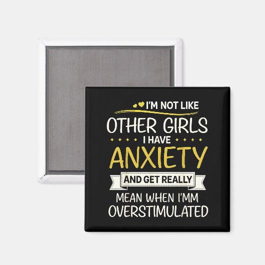 Anxiety Humor For Women With Overstimulation Magnet (Vorderseite/Rückseite)