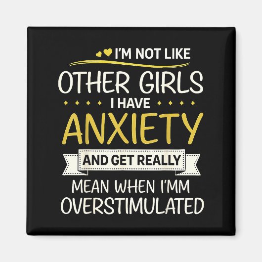 Anxiety Humor For Women With Overstimulation Magnet (Vorne)