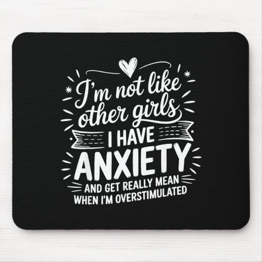 Anxiety Humor For Women With Overstimulation  Mousepad (Vorne)