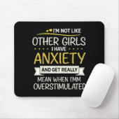 Anxiety Humor For Women With Overstimulation Mousepad (Mit Mouse)