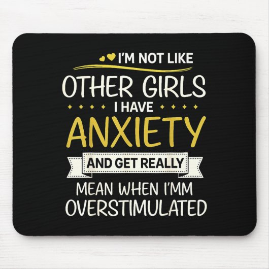 Anxiety Humor For Women With Overstimulation Mousepad (Vorne)