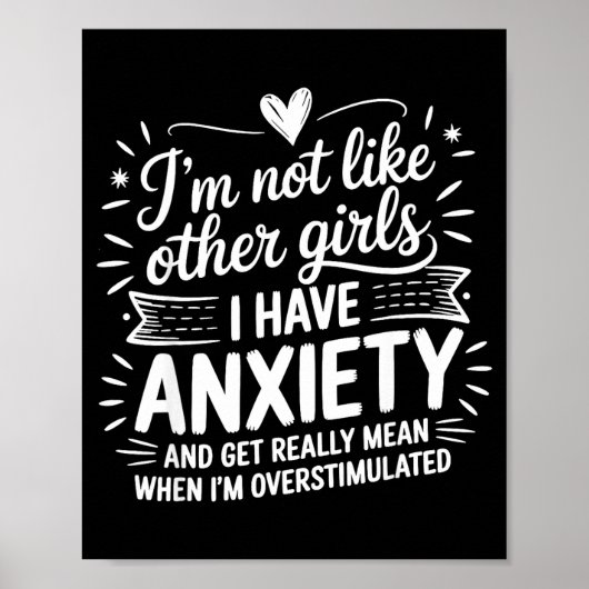 Anxiety Humor For Women With Overstimulation  Poster (Vorne)