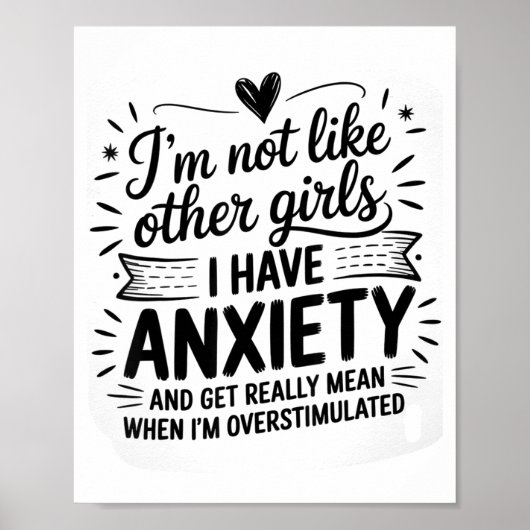 Anxiety Humor For Women With Overstimulation Poster (Vorne)