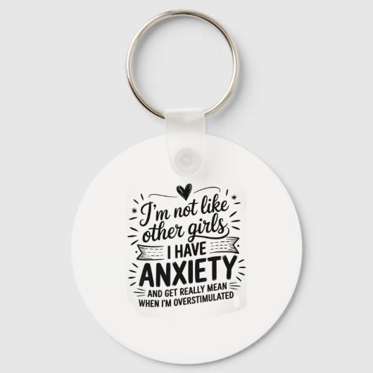 Anxiety Humor For Women With Overstimulation Schlüsselanhänger (Vorderseite)