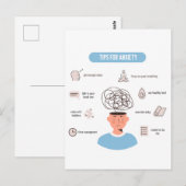 Anxiety Tips Minimal Mental Health Art Postkarte (Vorne/Hinten)