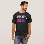 Anxious Bisexual Bi Pride Flag Bisexuality Lgbtq W T-Shirt (Vorne ganz)