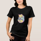 Anxious But Cute Cat Tri-Blend Shirt (Vorderseite)