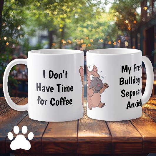 Anxious French Bulldog Cartoon Coffee Mug Kaffeetasse