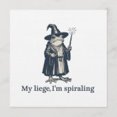 Anxious Frog Wizard Funny ADHD Neurodiversity Einladung (Vorderseite)