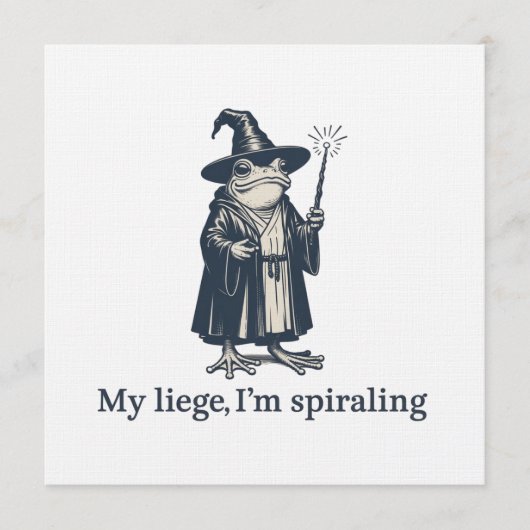 Anxious Frog Wizard Funny ADHD Neurodiversity Einladung (Vorderseite)