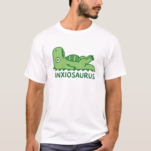 Anxiousaurus Mental Health Anxiety Pun T-Shirt (Vorderseite)