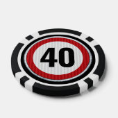 ANY AGE 40th Birthday Speed Limit Sign Pokerchips (Einzeln)