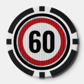 ANY AGE 60th Birthday Speed Limit Sign Pokerchips (Vorderseite)