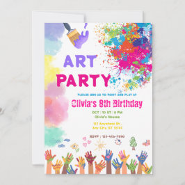 ANY AGE Art Party Paint Party Birthday Einladung