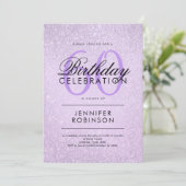 Any Age Birthday Lavender Purple Glitter Paint Einladung (Stehend Vorderseite)