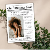 Any Age Birthday Newspaper Custom Photo Einladung