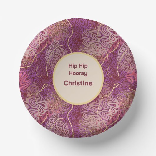 Any Age Birthday Silhouette Stencil Art Pattern Pappteller (Vorderseite)