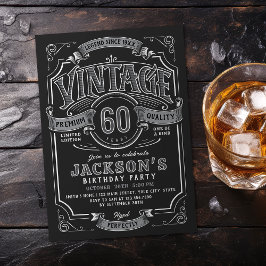 Any Age Black White Vintage Birthday Einladung