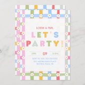 Any age Girly Daisy birthday Einladung (Vorne/Hinten)