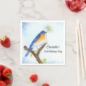 Any Age Happy April Birthday with Bluebird Serviette (Beispiel)