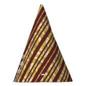 Any Age Happy Birthday Rustic Stripe Pattern Partyhütchen (Rechts)