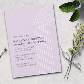 Any Age | Pastel Lavender Purple Simple Birthday Einladung