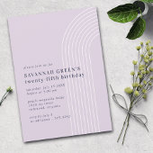 Any Age | Pastel Lavender Purple Simple Birthday Einladung