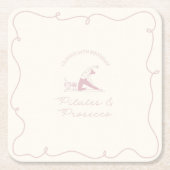 Any age pilates and prosecco birthday rechteckiger pappuntersetzer (Vorderseite)