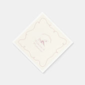 Any age pilates and prosecco birthday serviette (Ecke)