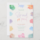 Any age sip and paint birthday einladung (Vorderseite)