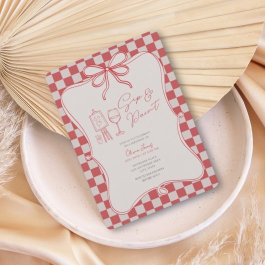 Any age Sip and paint birthday Einladung