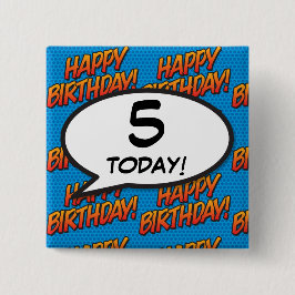 Any Birthday Age Fun Retro Comic Book Button