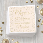 ANY Birthday Cheers Blush Pink and Gold Glitter Serviette<br><div class="desc">Add an elegant personalized touch to birthday party decorations with these custom blush pink and gold paper napkins. Design features modern script calligraphy customizable "Cheers to 30 Years" and gold faux glitter confetti on a blush background. Please note that text is printed color, not metallic foil. This template is set...</div>