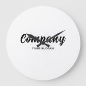 Any Color Company Name Große Wanduhr (Vorderseite)