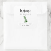 Any Color England UK Wedding Welcome Bag Quadratischer Aufkleber (Tasche)