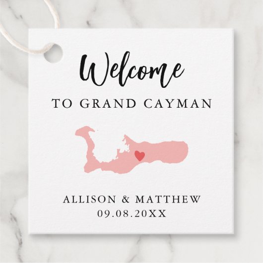 Any Color Grand Cayman Wedding Welcome Bag Geschenkanhänger (Vorderseite)