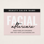 Any Color Pastel Facial Aftercare Instruction Card (Vorderseite)