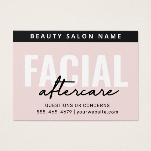 Any Color Pastel Facial Aftercare Instruction Card (Vorderseite)