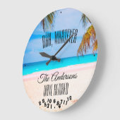 Any Family Name Funny Paare Retirement Beach Große Wanduhr (Winkel)